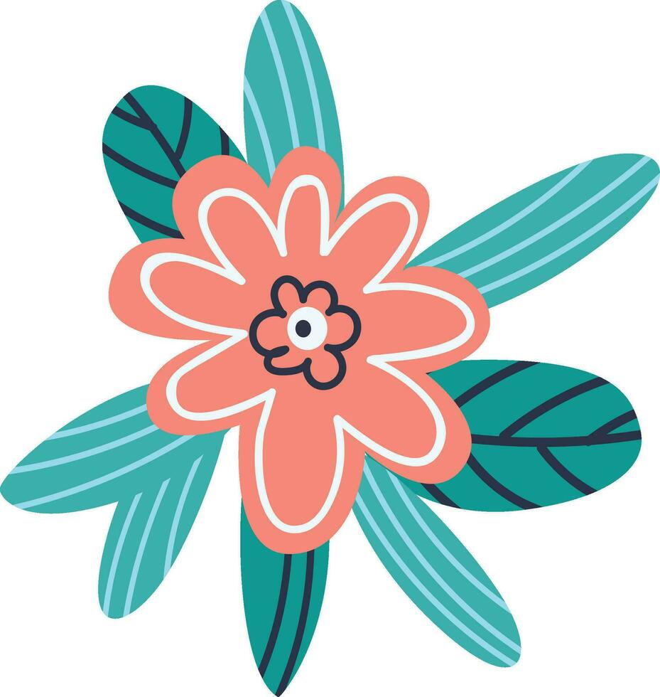 Bright flowers clipart isolated vector