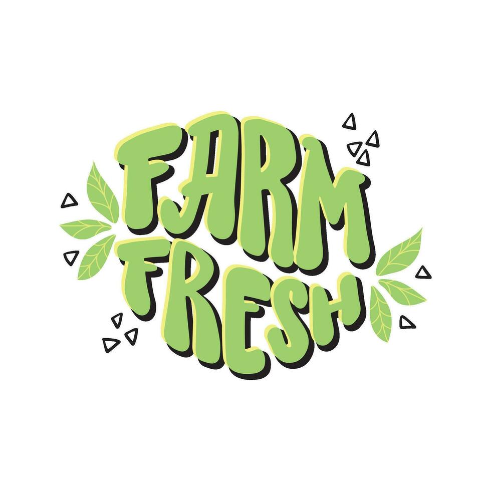Farm fresh hand drawn creative vector lettering. Eco products buying concept.