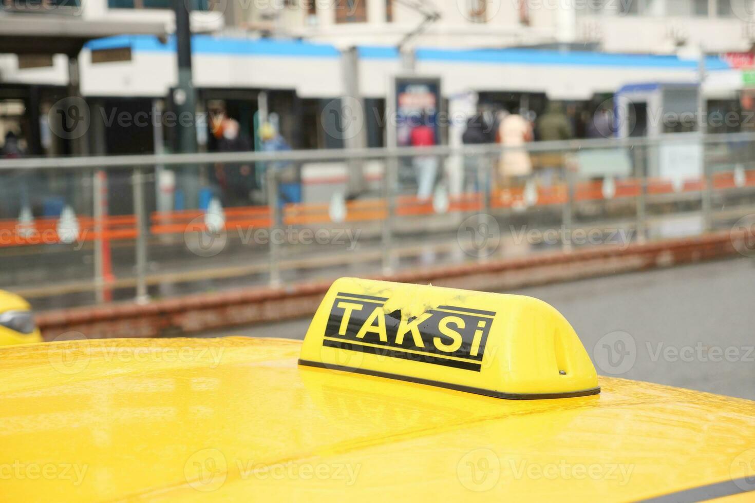 Taxi car in the street in Istanbul photo