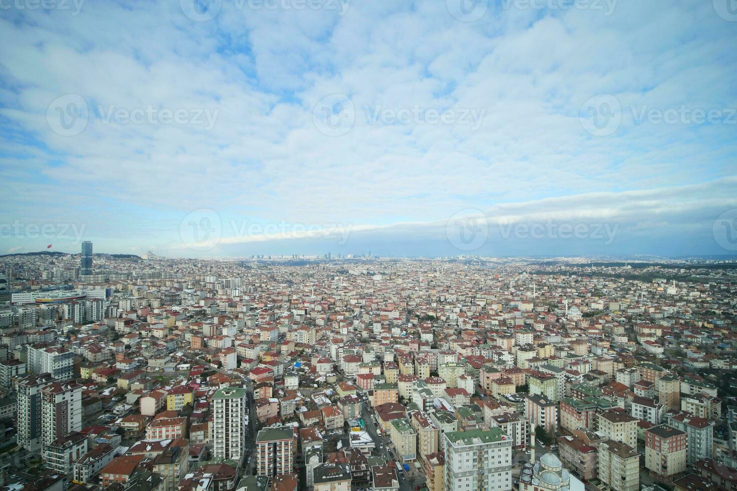 Arial View of Istanbul Asian Side Urban building blocks photo