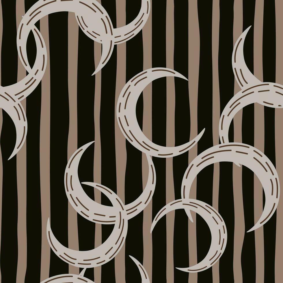 Simple moon silhouettes seamless pattern. vector
