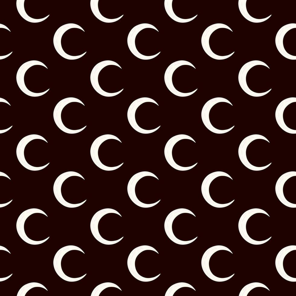 Simple moon silhouettes seamless pattern. vector