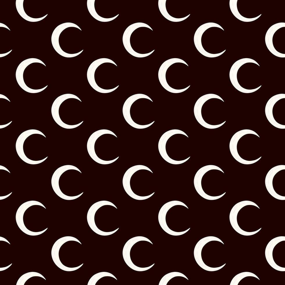 Simple moon silhouettes seamless pattern. vector