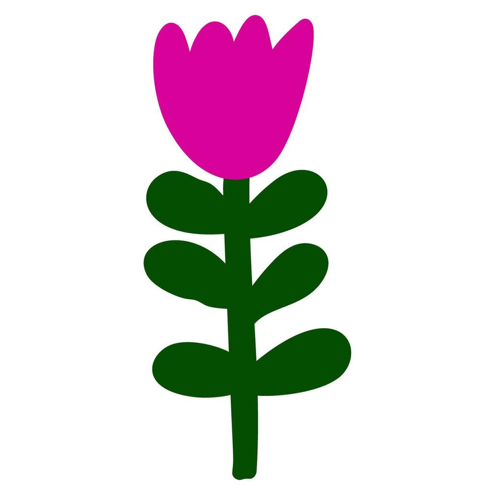 mano dibujado minimalista flor. estilizado flor en ingenuo Arte estilo. a mano botánico impresión. floral elemento aislado. vector