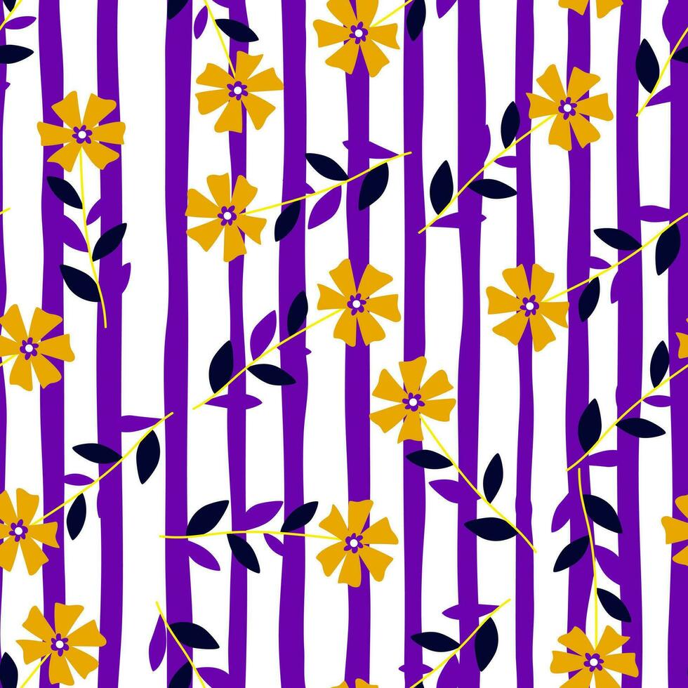 linda estilizado ditsy flor sin costura modelo. decorativo ingenuo botánico fondo. vector