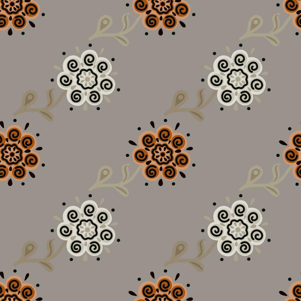 resumen étnico flor sin costura modelo. estilizado floral botánico fondo de pantalla. vector