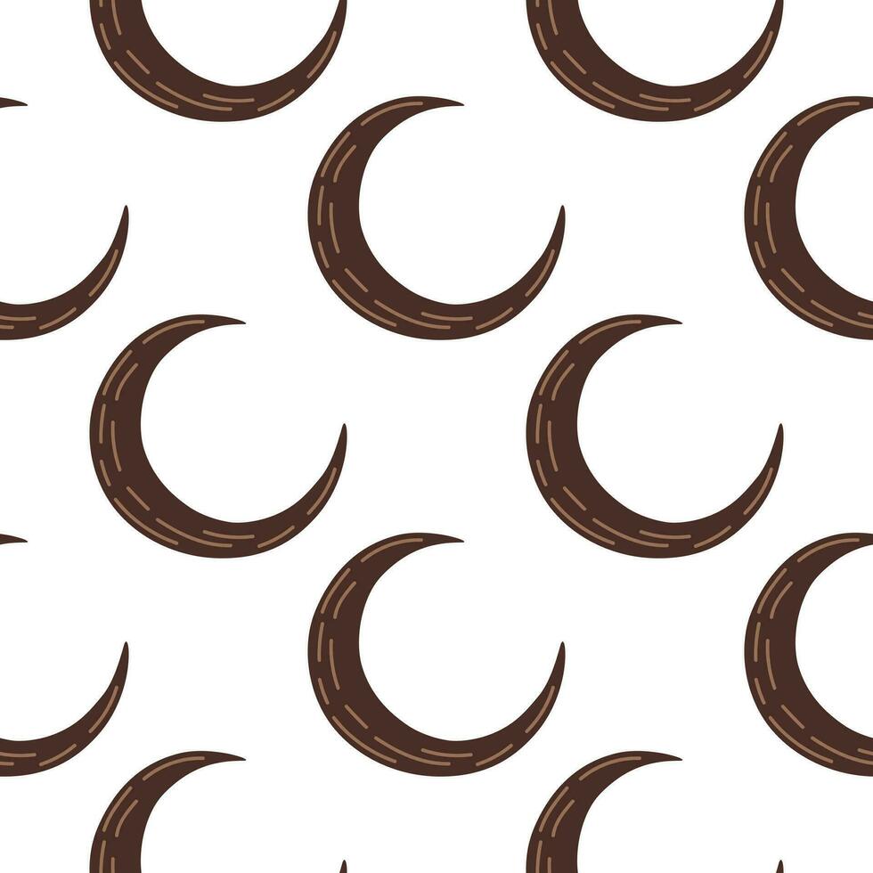 Simple moon silhouettes seamless pattern. vector