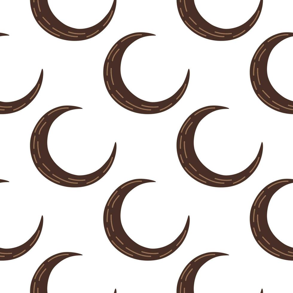 Simple moon silhouettes seamless pattern. vector