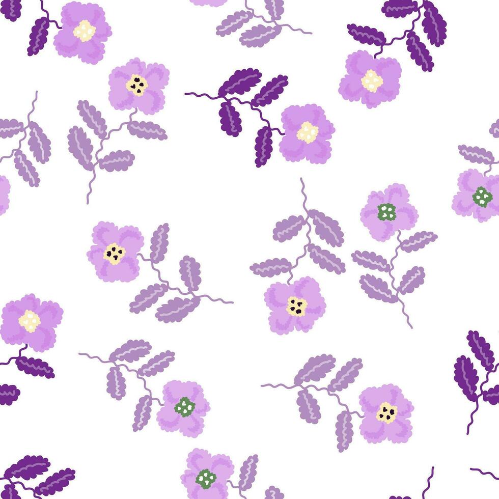 Small flower seamless pattern. Abstract floral ornament. Simple botanical backdrop. vector