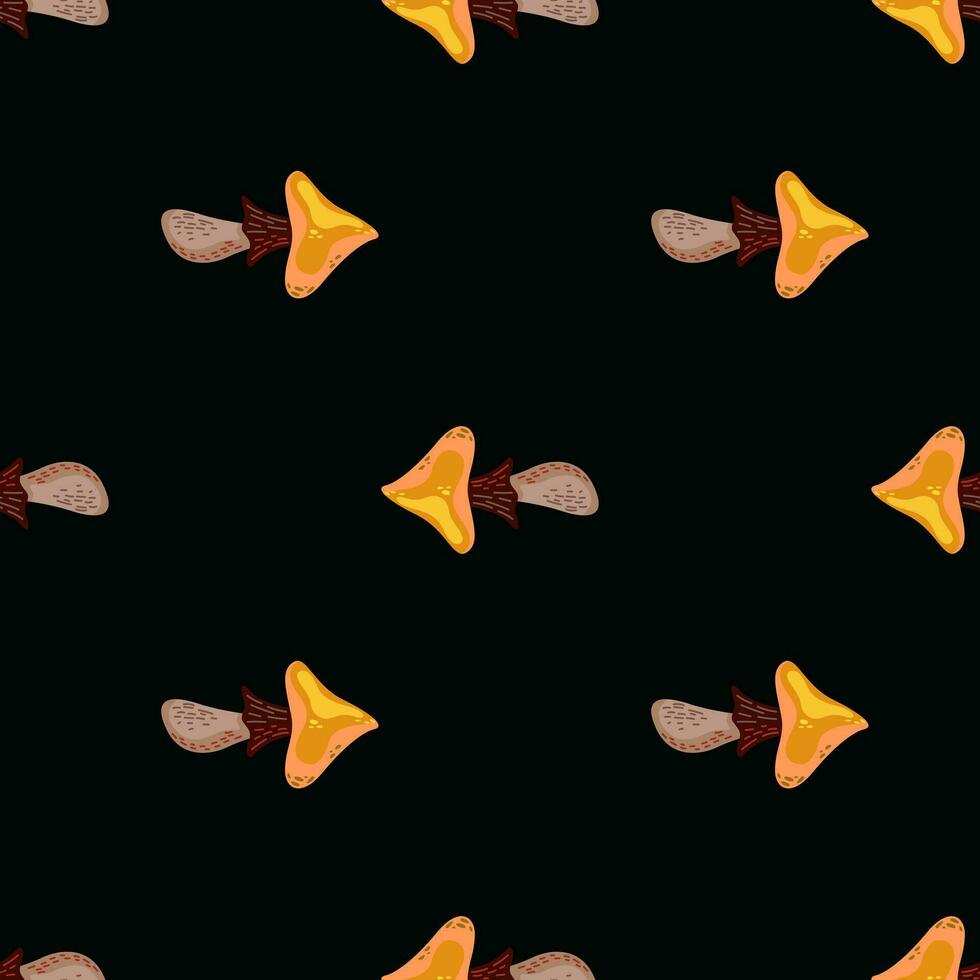 Psychedelic mushrooms seamless pattern. Magical fly agaric wallpaper. vector