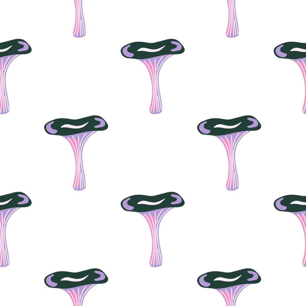 Toadstool mushrooms seamless pattern. Magical fly agaric wallpaper. vector