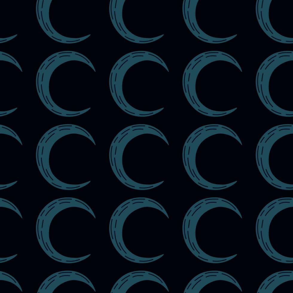 Simple moon silhouettes seamless pattern. vector