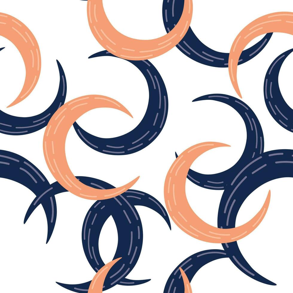 Simple moon silhouettes seamless pattern. vector