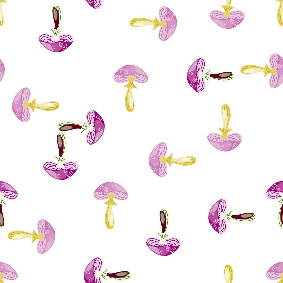 Seamless pattern with psychedelic mushrooms. Magical fly agaric wallpaper. vector