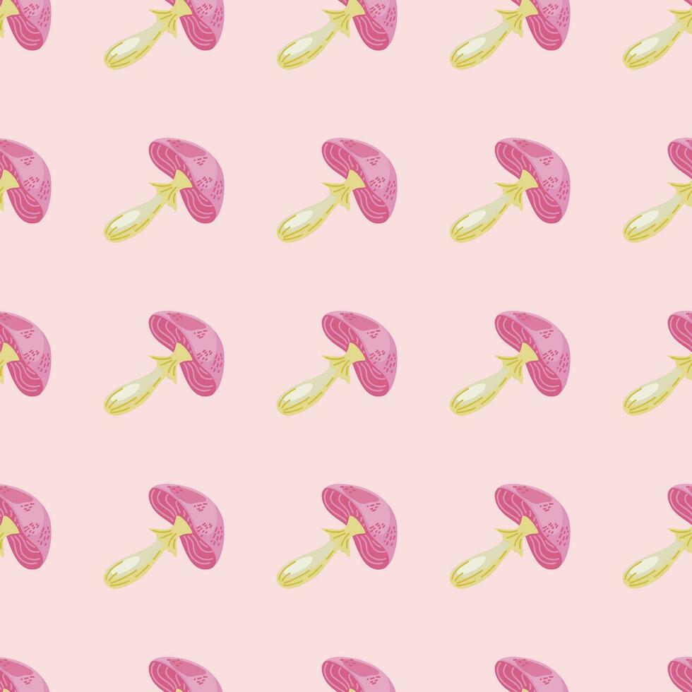 Seamless pattern with psychedelic mushrooms. Magical fly agaric wallpaper. vector