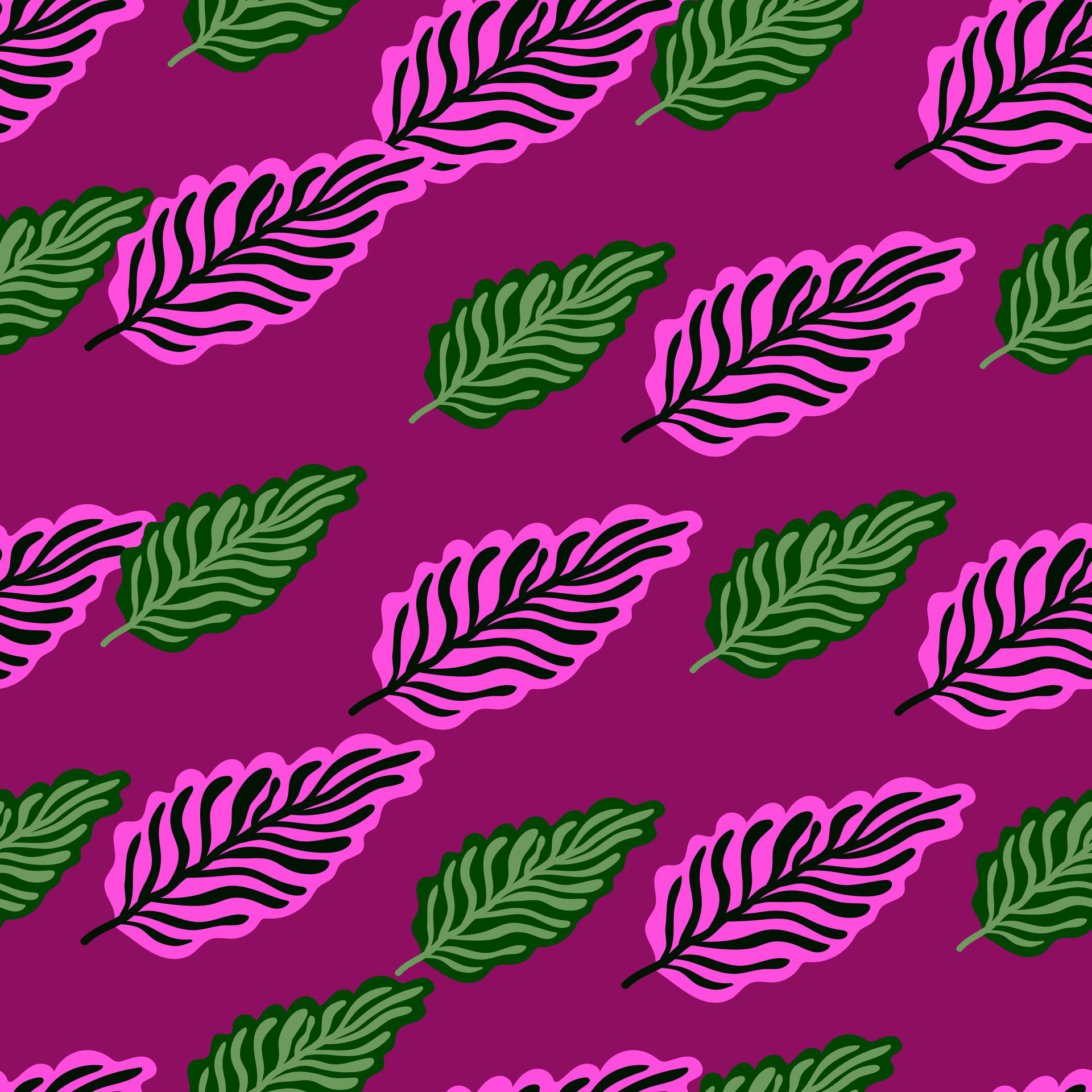 Abstract autumn leaves seamless pattern. Simple botanical leaf background. 26458867 Vector Art