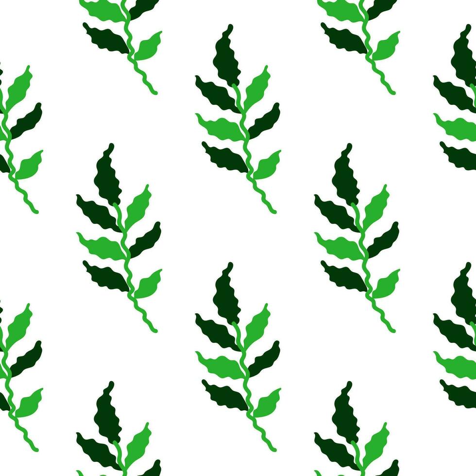 Organic leaves seamless pattern. Simple style. Botanical background. Decorative forest leaf wallpaper. vector