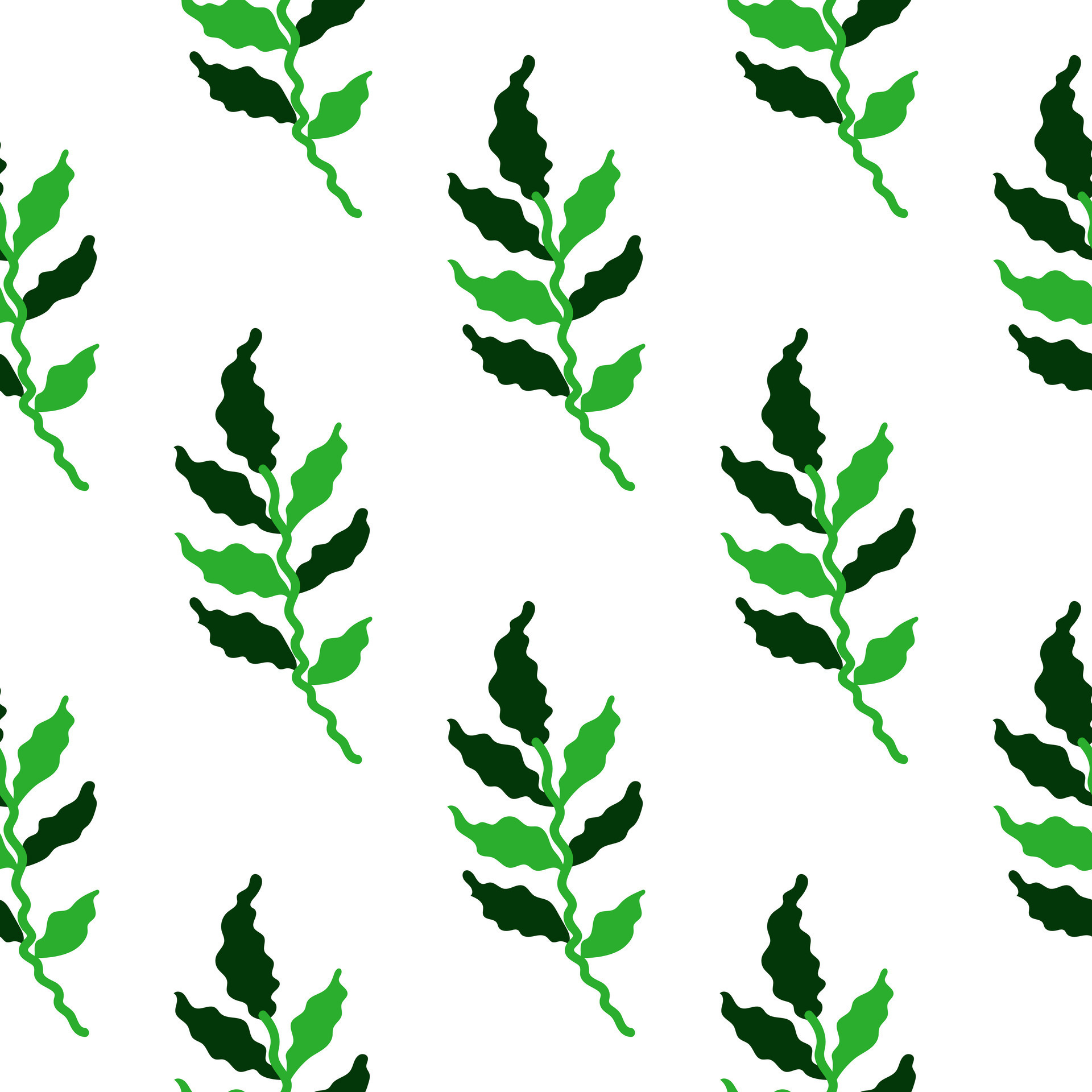 Organic leaves seamless pattern. Simple style. Botanical background