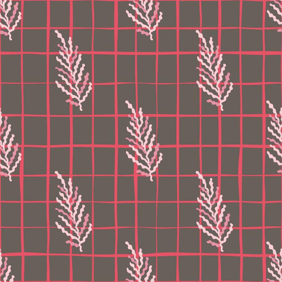 Abstract seaweed backdrop. Organic fern leaves seamless pattern. Simple style botanical background. vector