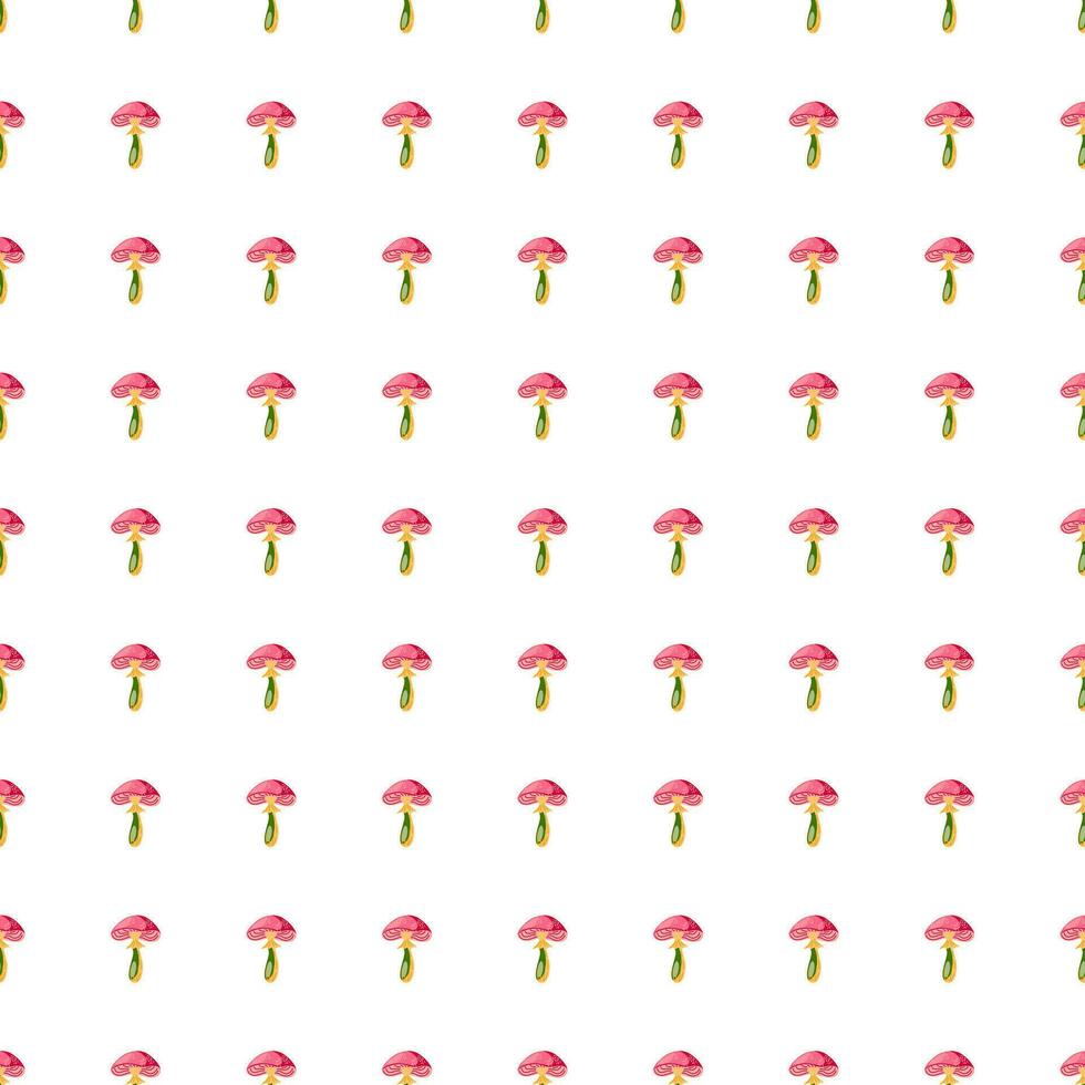Seamless pattern with psychedelic mushrooms. Magical fly agaric wallpaper. vector