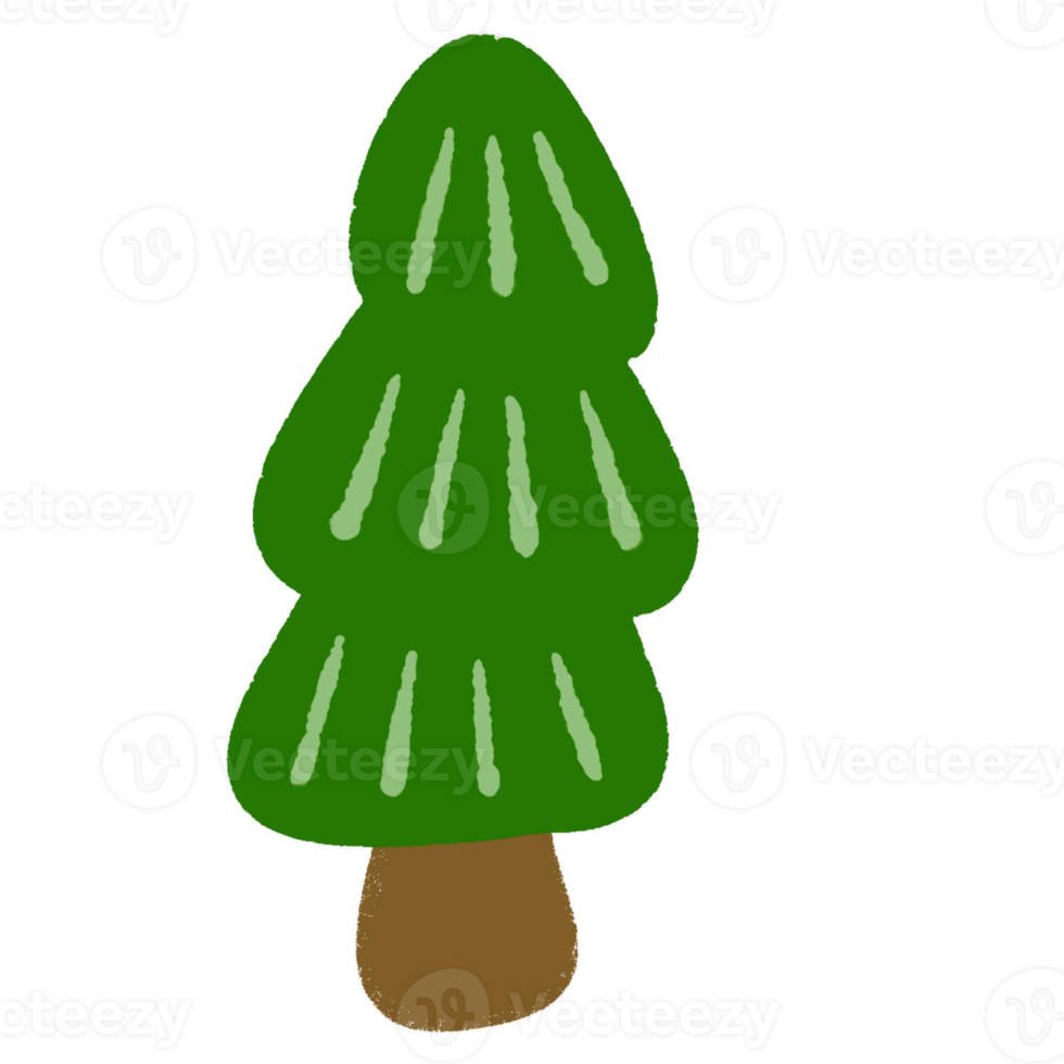 Cute trees in cartoon style. png