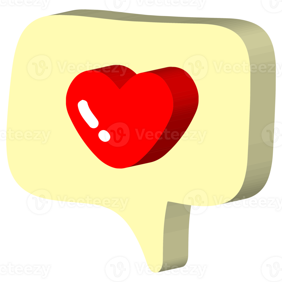 3D heart box icon design. png