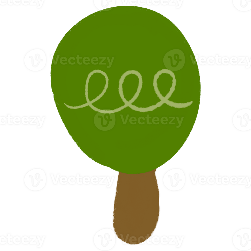 Cute trees in cartoon style. png