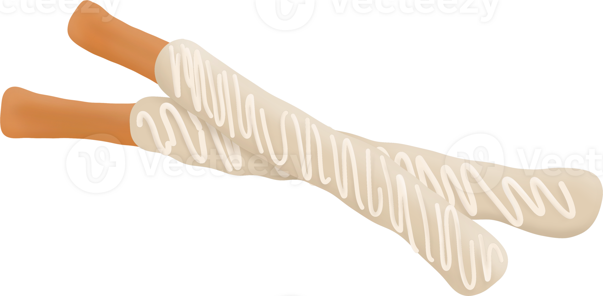 Long pretzel sticks coated with white chocolate. 26458967 PNG