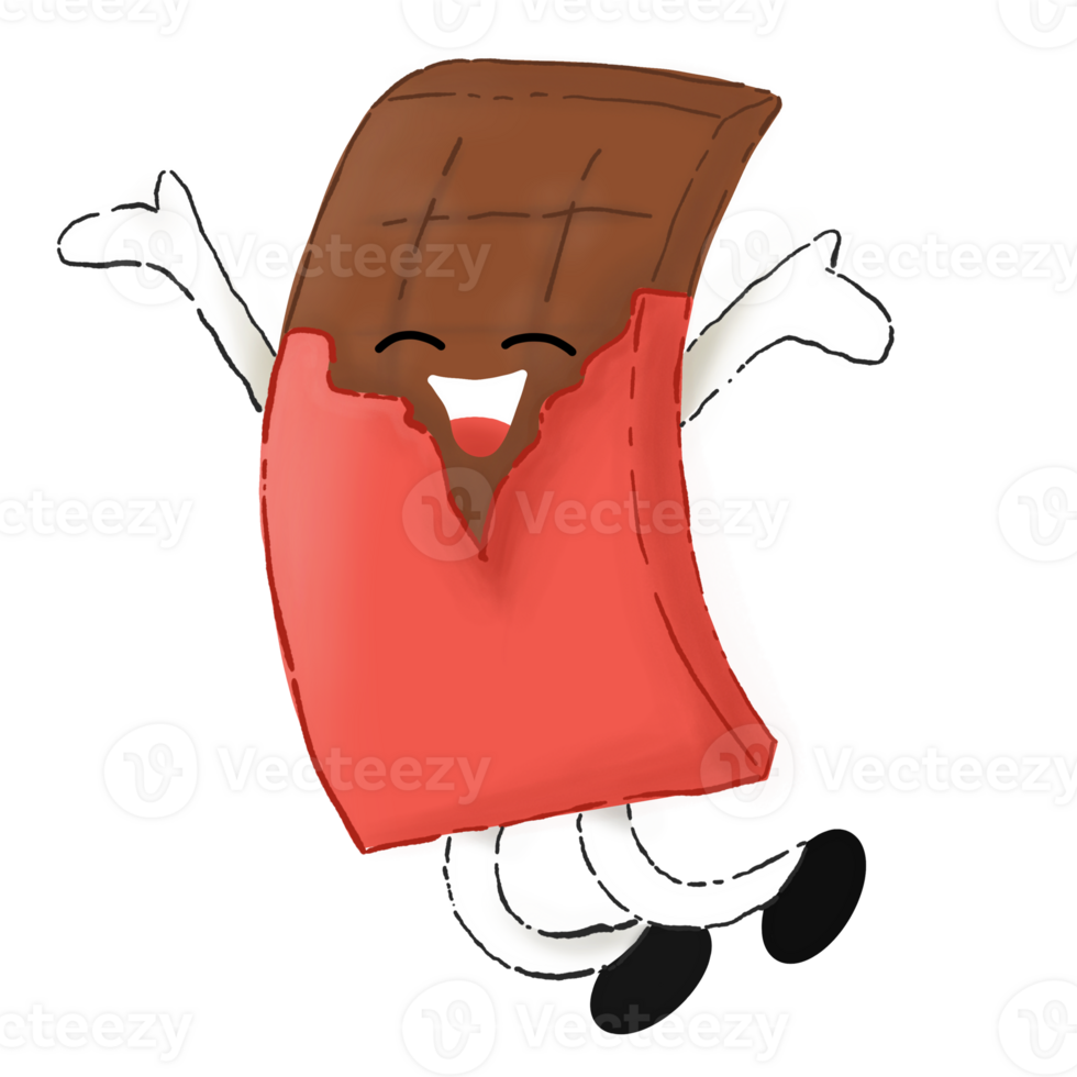 funny cartoon chocolate bar. png