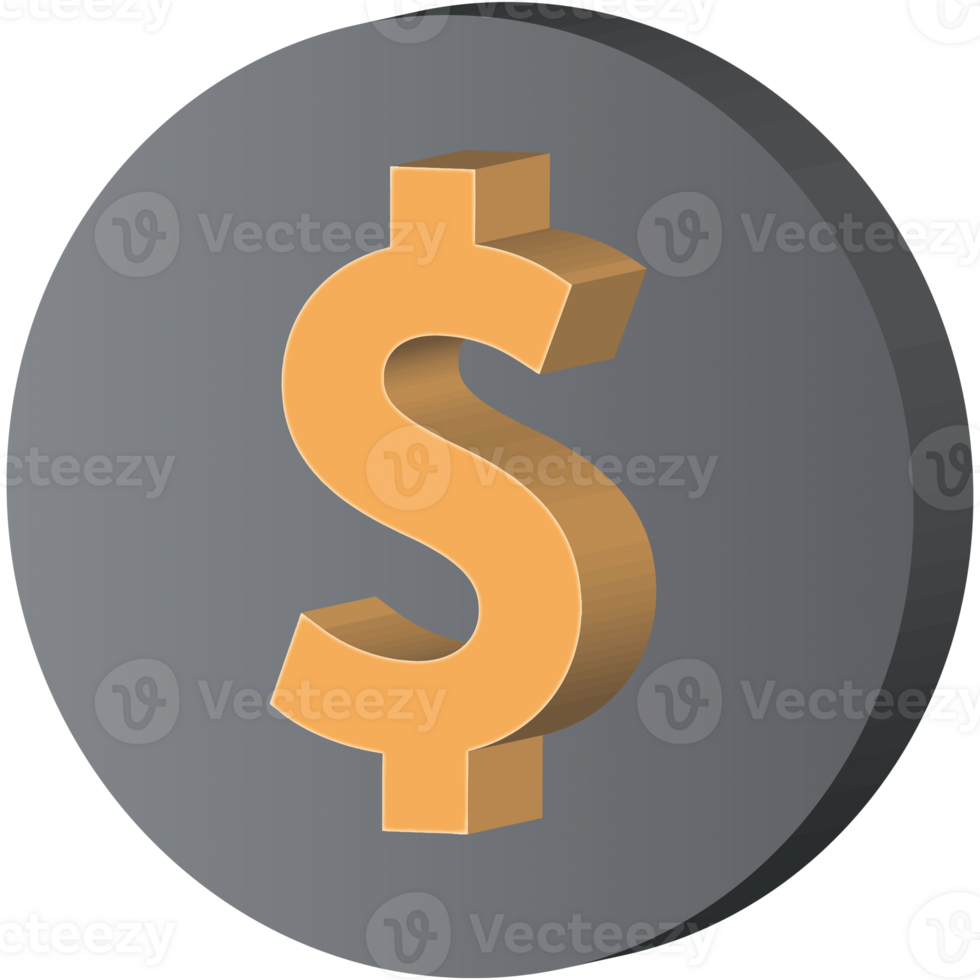 3d dólar moeda moeda símbolo gráficos. png