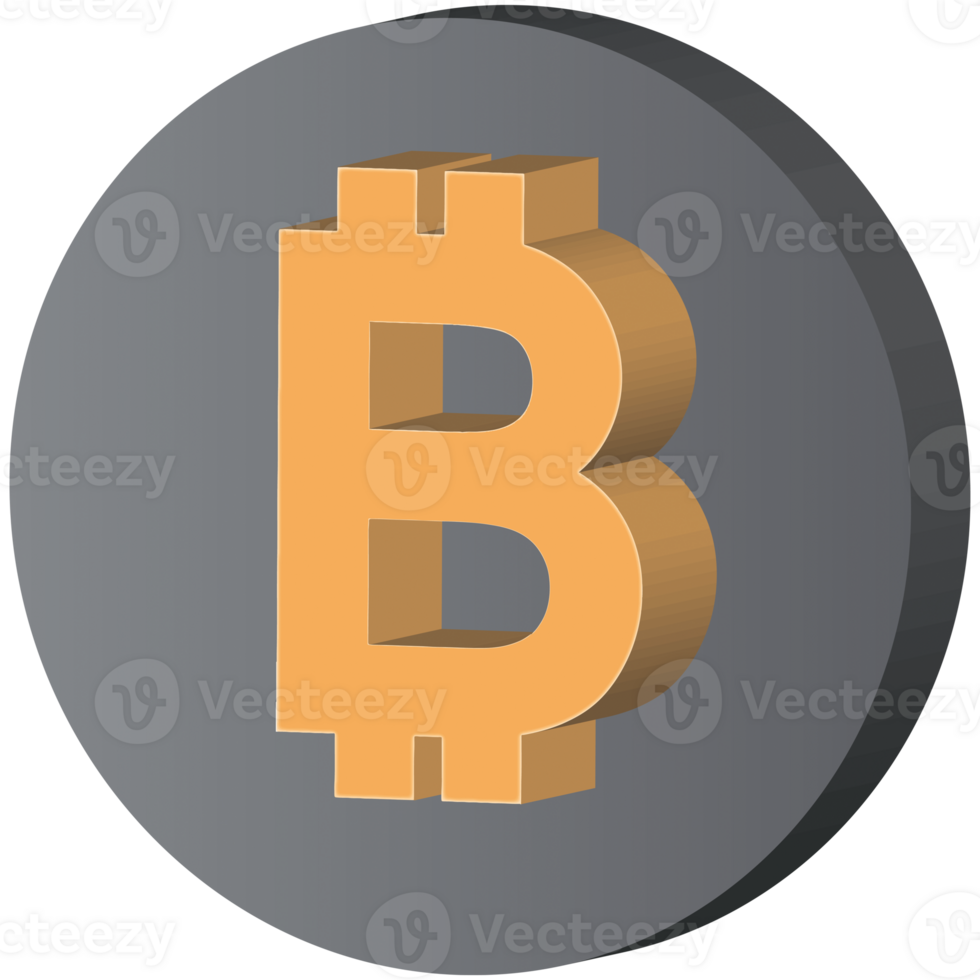 3d bitcoin devise pièce de monnaie symbole graphique. png