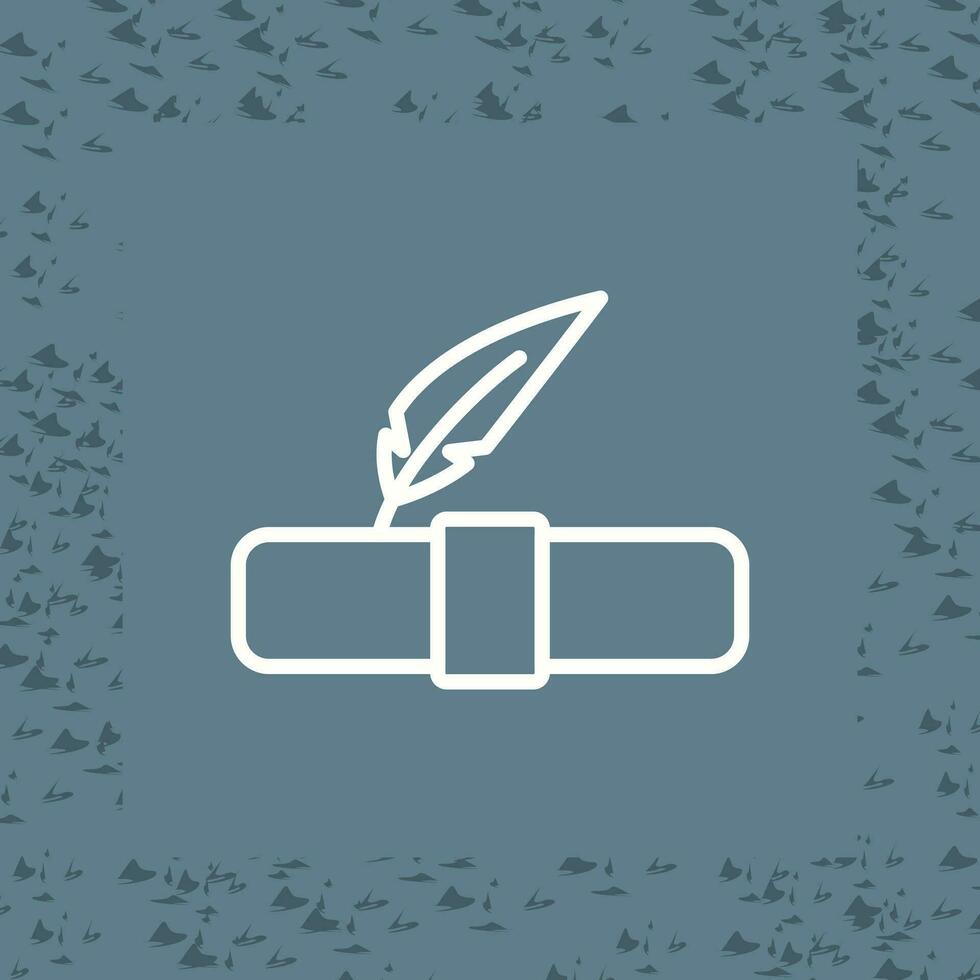 Quill pen with scroll Vector Icon
