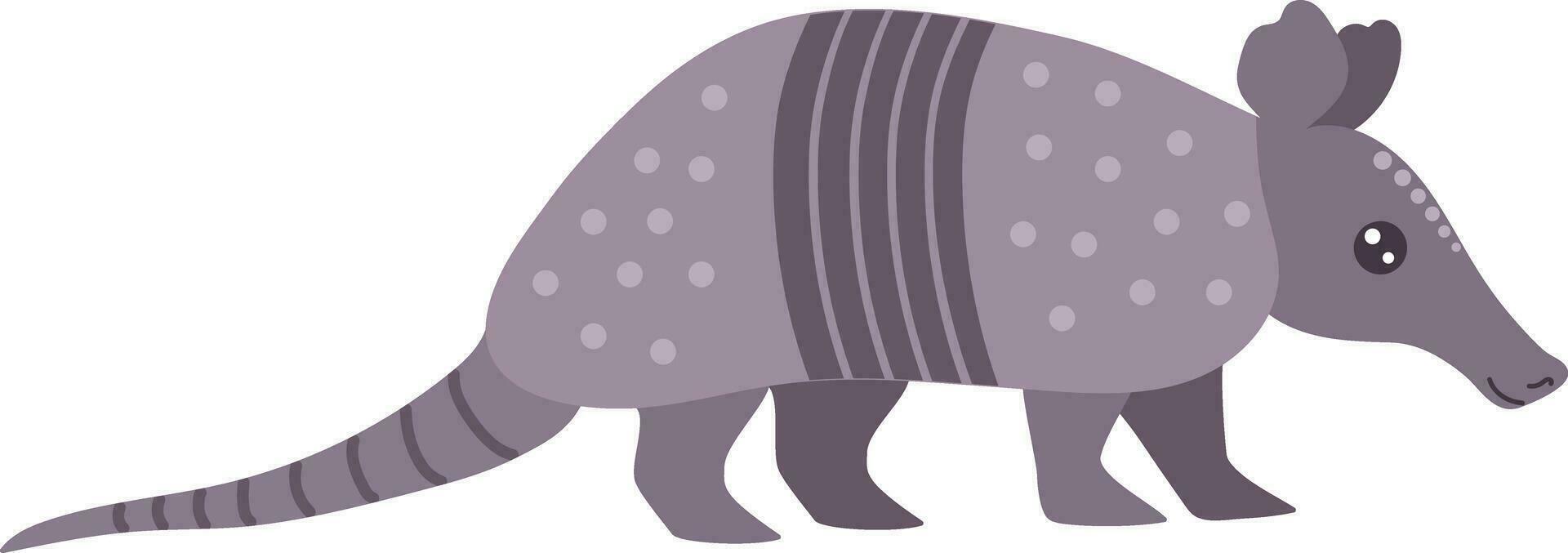 dibujos animados armadillo aislado en blanco antecedentes. exótico animal. vector ilustración