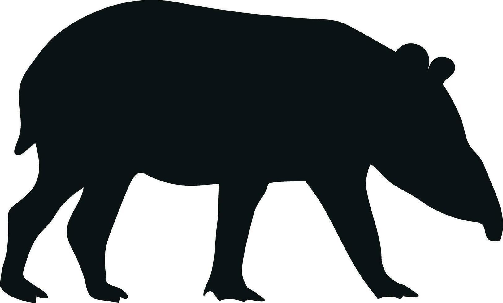 tapir silueta aislado en blanco antecedentes. vector ilustración