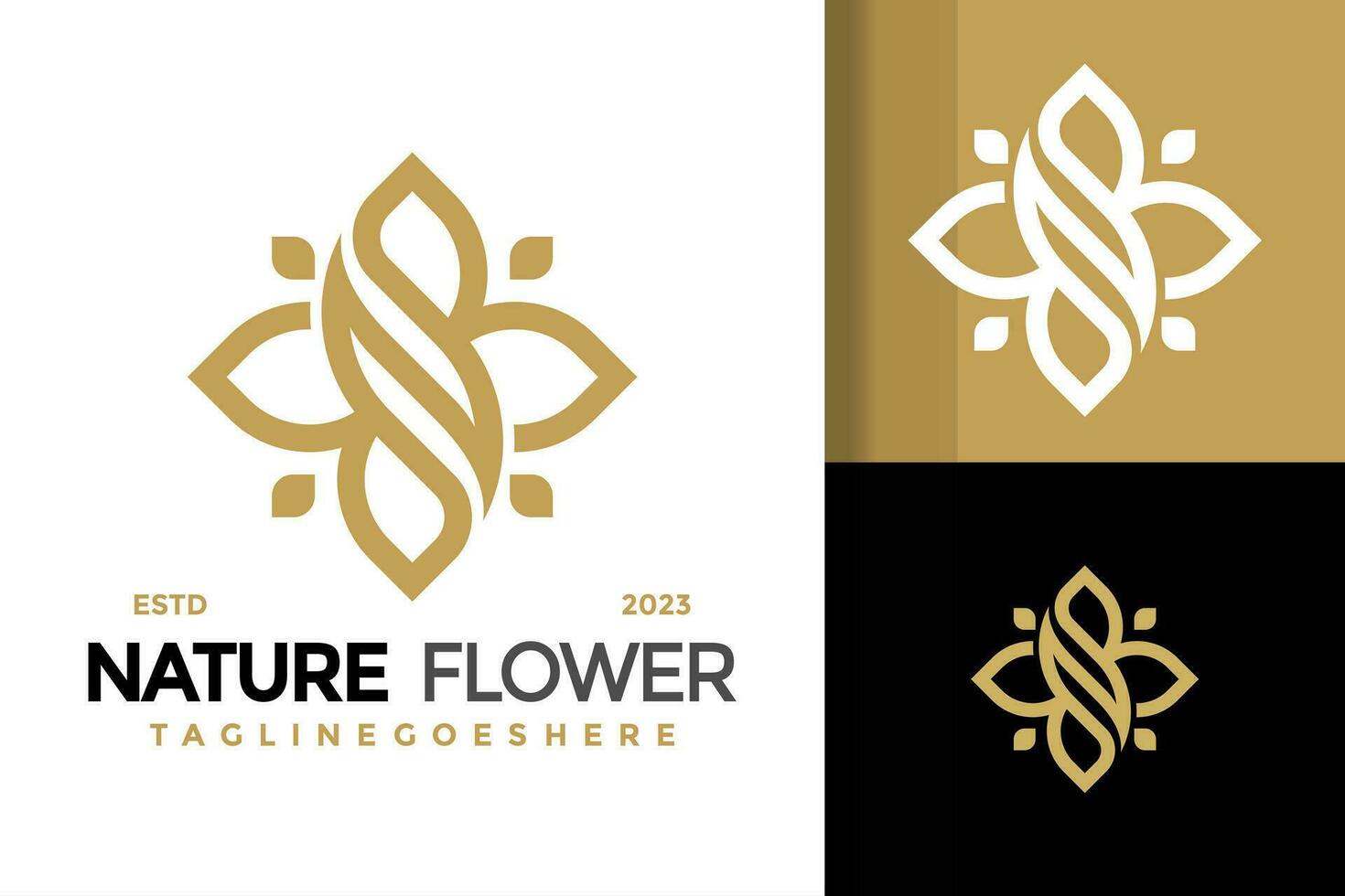 Letter N Nature flower logo design vector symbol icon illustration