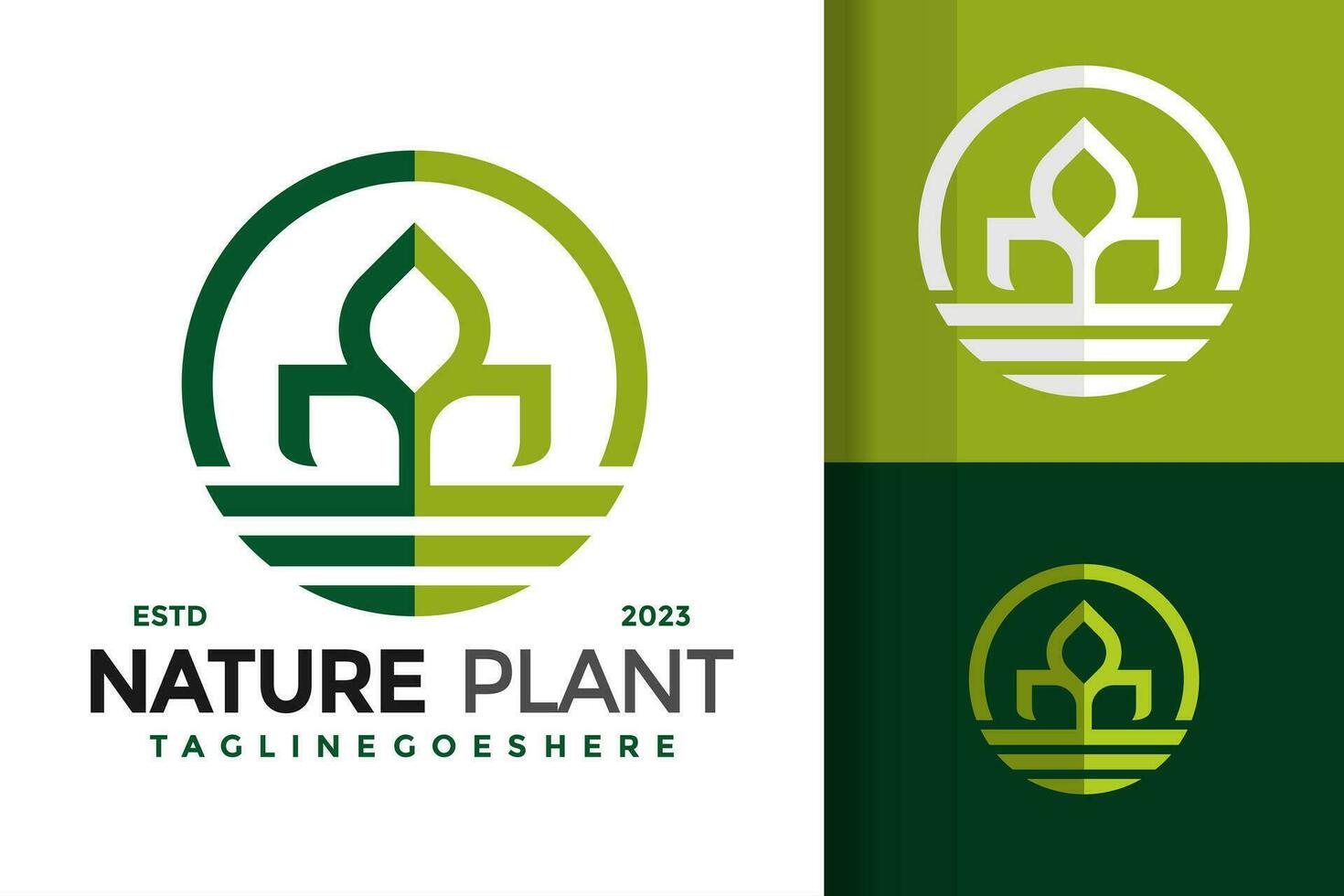 Nature Green Plant logo design vector symbol icon illustration