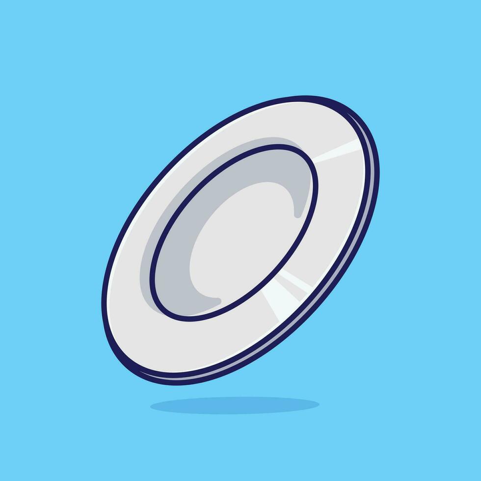 Plate cartoon vector illustration kitchen concept icon isolated