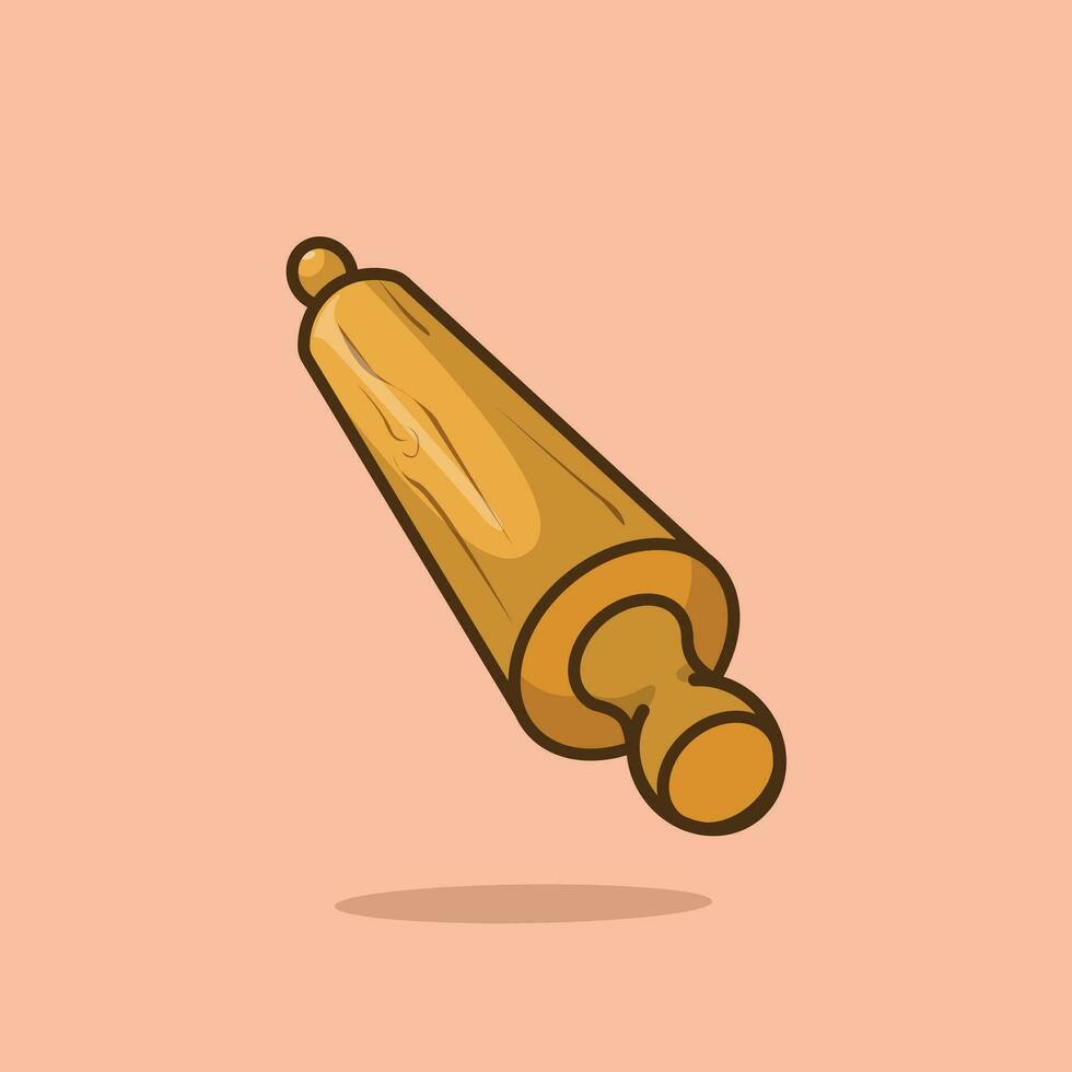 Rolling pin simple cartoon vector illustration kitchen concept icon isolated