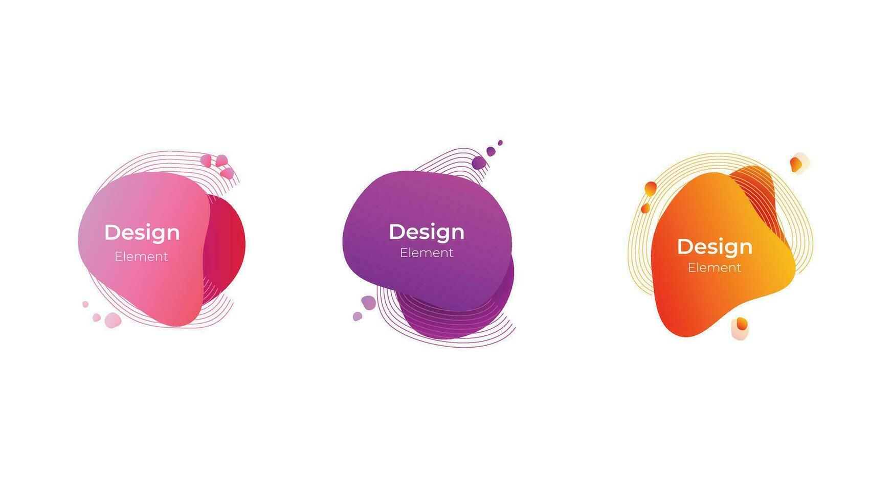 Set of abstract modern graphic elements. Dynamical colored forms and line. Gradient abstract banners with flowing liquid shapes. Template for the design of posters, logo, flyer or presentation. Vector