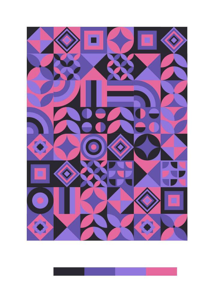 a colorful pattern with geometric shapes and colors vector