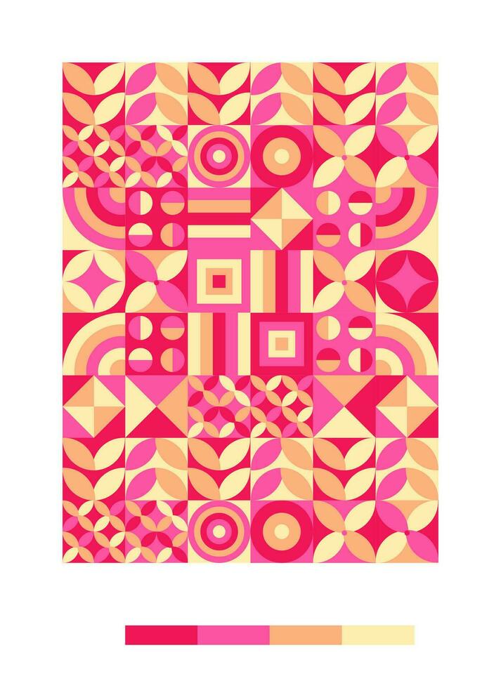 a colorful pattern with geometric shapes and colors vector