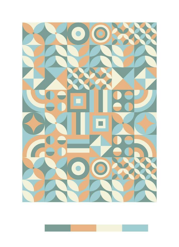 a colorful pattern with geometric shapes and colors vector