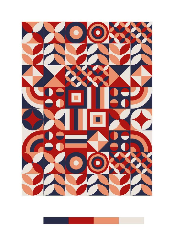 a colorful pattern with geometric shapes and colors vector