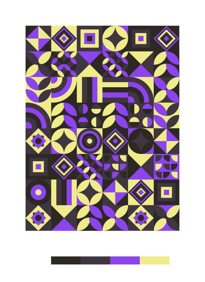 a colorful pattern with geometric shapes and colors vector