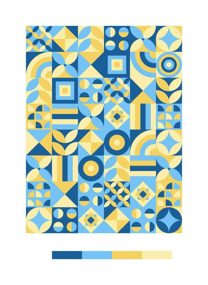 a colorful pattern with geometric shapes and colors vector