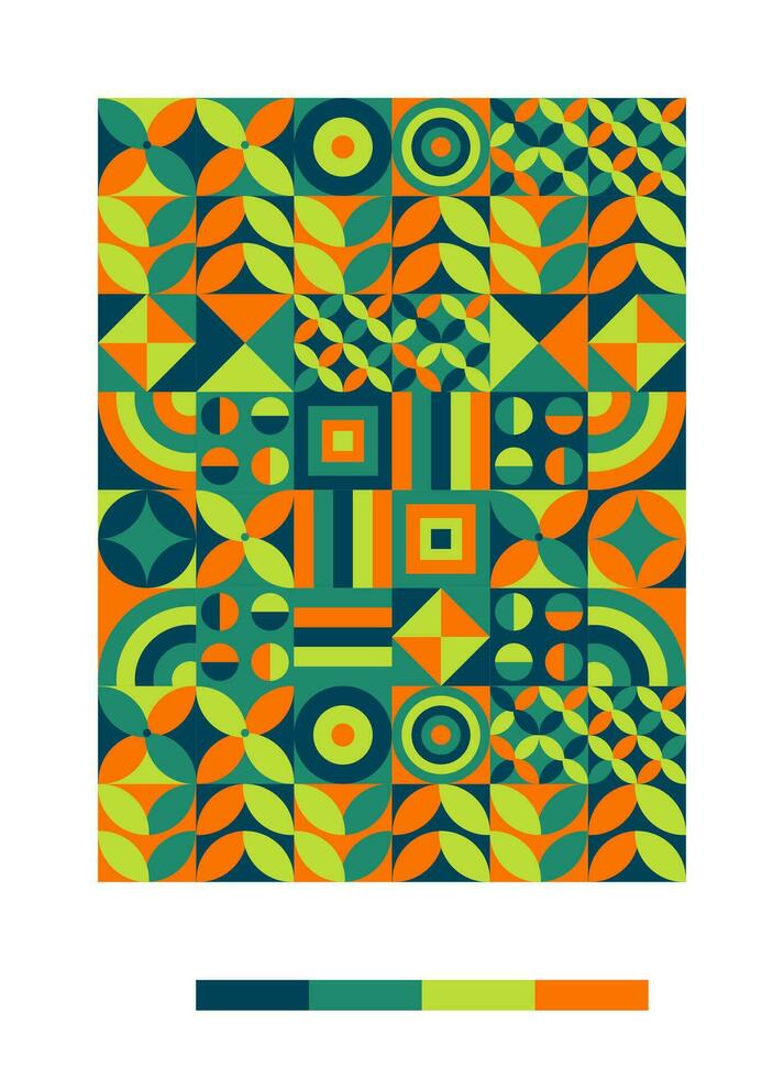 a colorful pattern with geometric shapes and colors vector