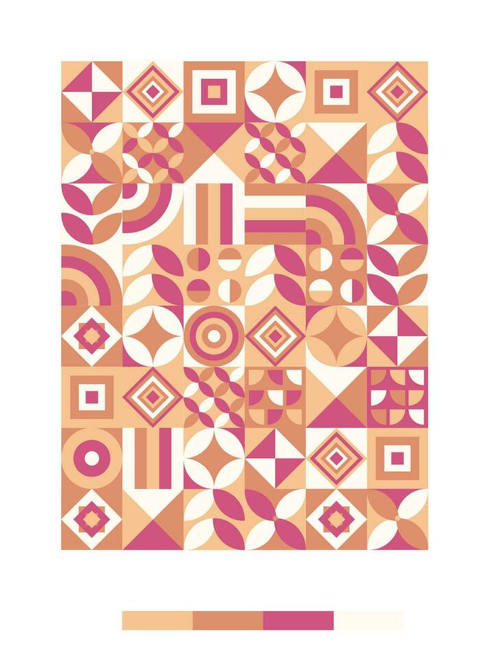 a colorful pattern with geometric shapes and colors vector