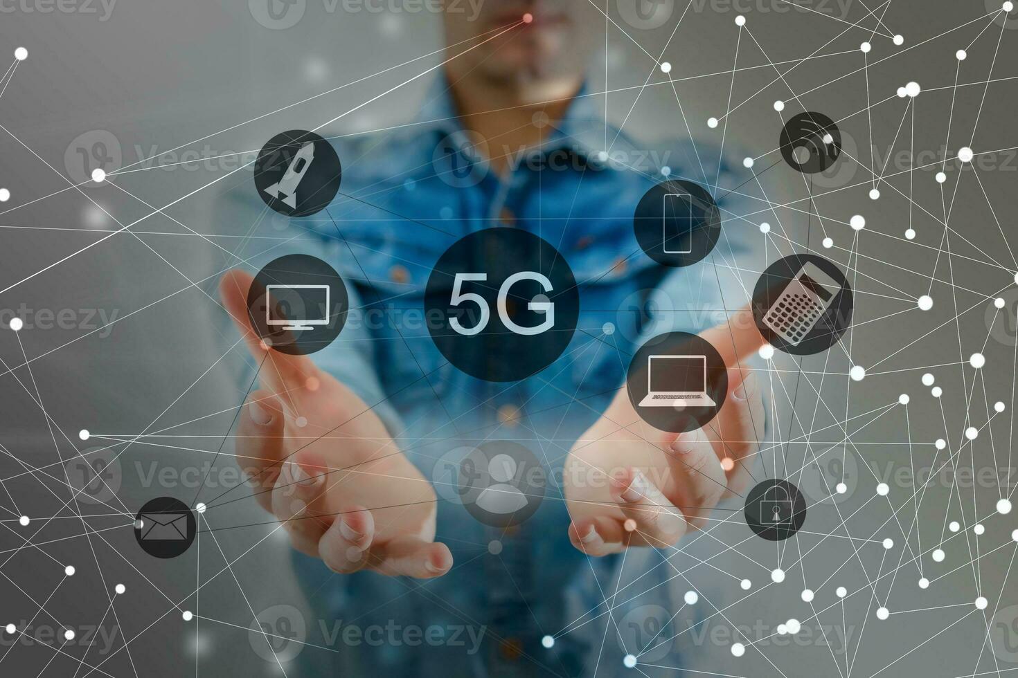 5G mobile technology concept - high internet speed photo