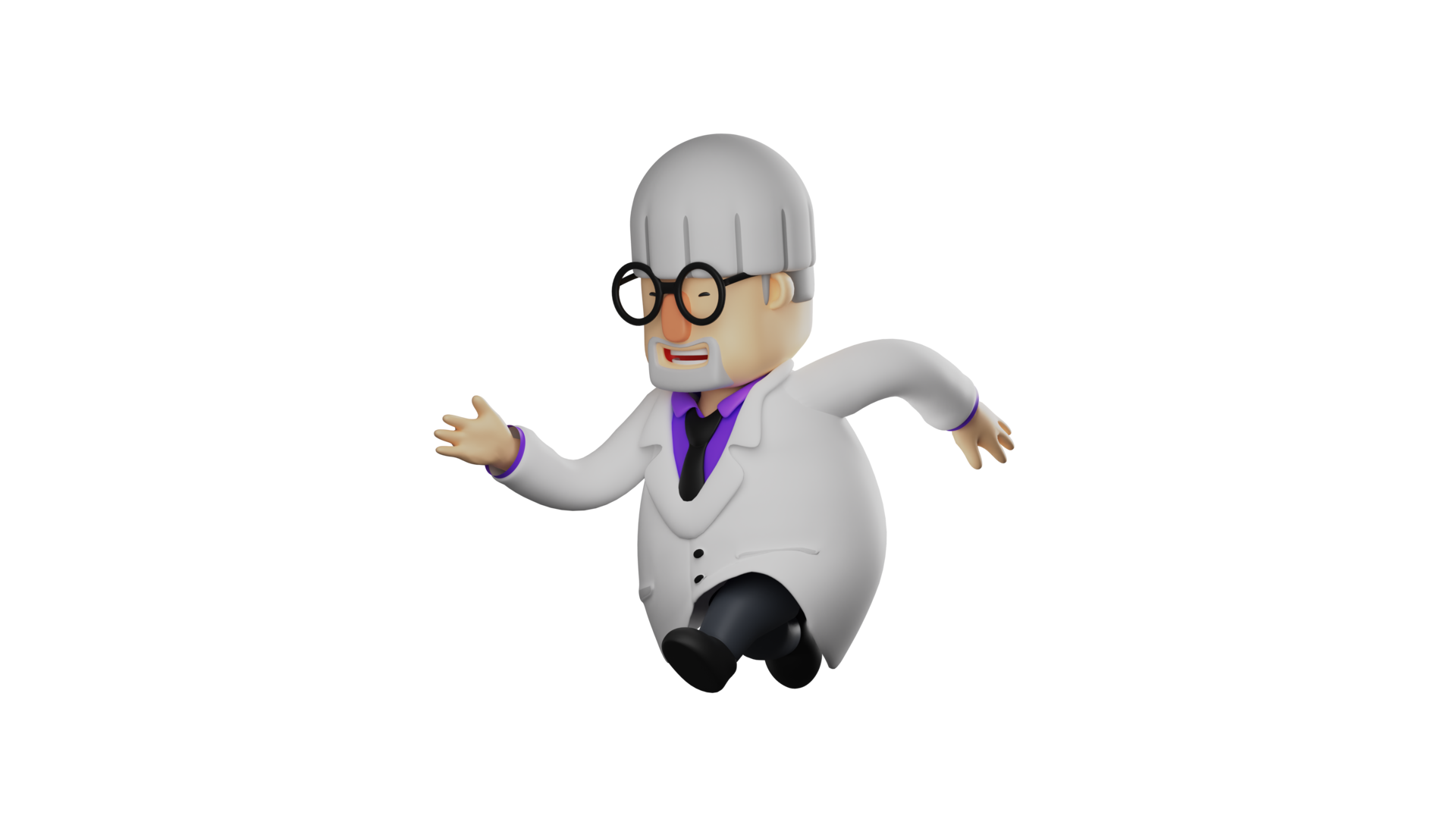 3D illustration. Dexterous Professor 3D cartoon character. The
