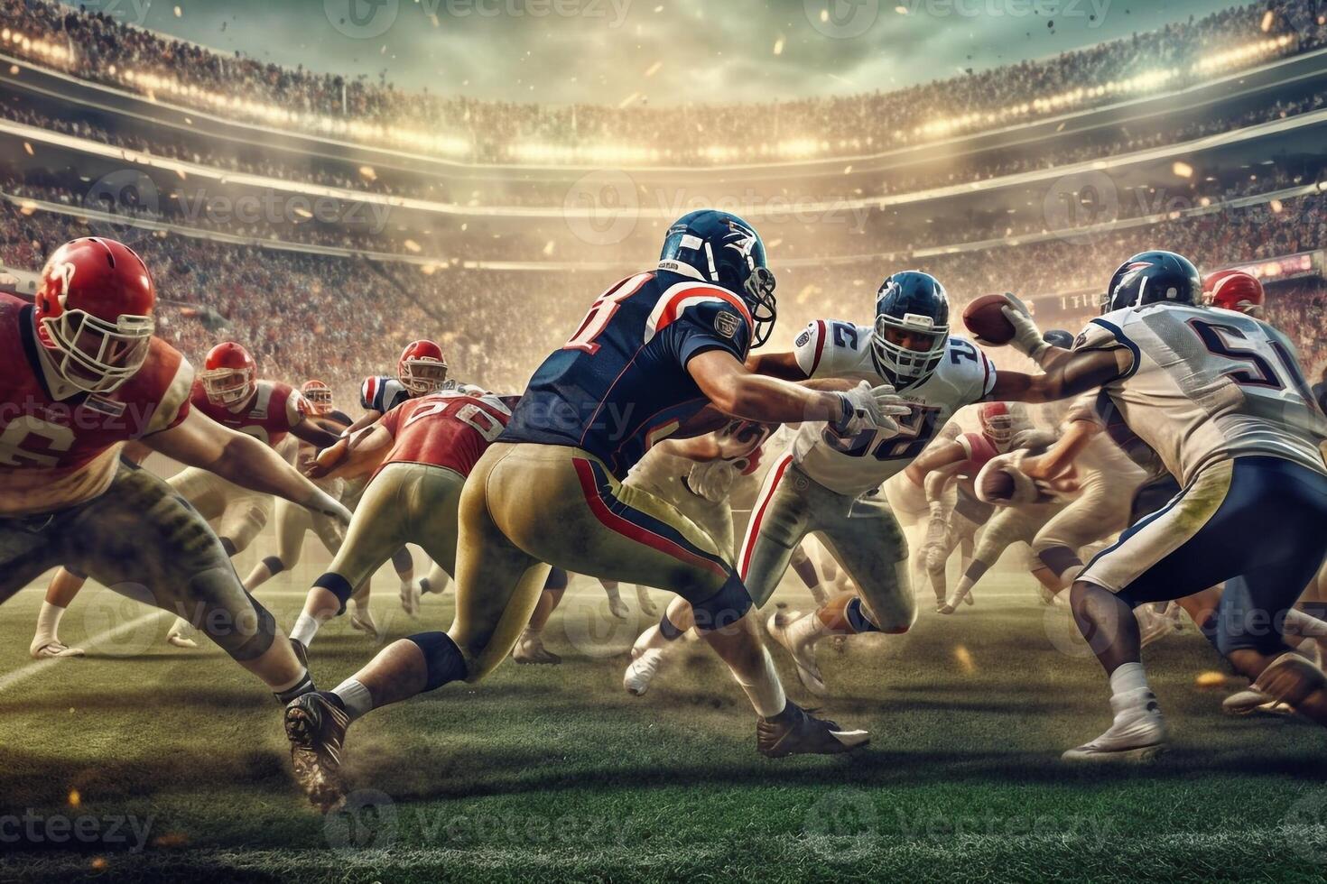 american football players in the action grand arena photo